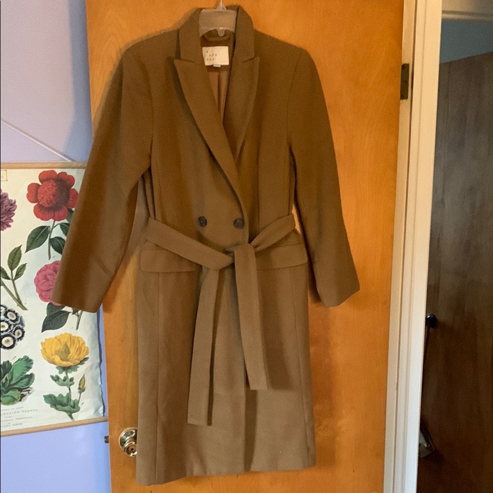 a new day camel Double-Breasted long Coat